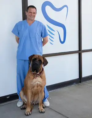 Dr. Russell and his dog Caesar